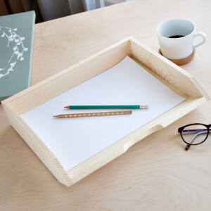 Dokumentenablage aus Vollholz, DIN A4, Querformat 34 x 27 x 7 cm