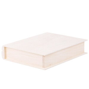Holzkiste in Buchform, 21 x 17 x 4,5 cm