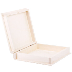 Holzkiste in Buchform, 21 x 17 x 4,5 cm