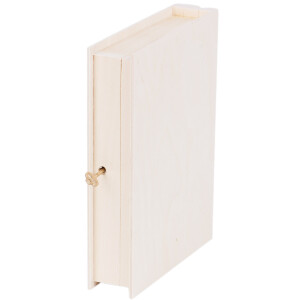 Buch Holzkiste mit Schlüssel 21 x 17 x 4,5 cm,...