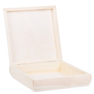 Quadratische Holzschatulle 20 x 20 x 6 cm, Geschenkschachtel