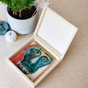 Quadratische Holzschatulle 20 x 20 x 6 cm, Geschenkschachtel