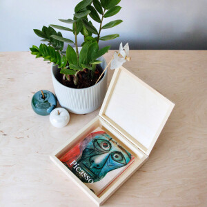 Quadratische Holzschatulle 20 x 20 x 6 cm, Geschenkschachtel