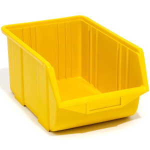 Sichtlagerkasten 35 x 22 x 16 cm gelbe Stapelbox mit 28...
