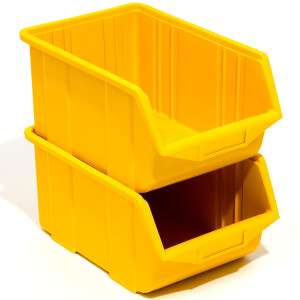 Sichtlagerkasten 35 x 22 x 16 cm gelbe Stapelbox mit 28 kg Tragfähigkeit