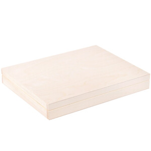 Flache Holzbox für DIN‑A4‑Formate, 32 x 25 cm