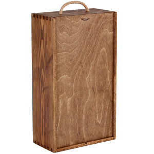 Geschenkschachtel aus Holz für 2 Flaschen in Eiche Dunkel