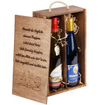 Geschenkschachtel aus Holz für 2 Flaschen in Eiche Dunkel