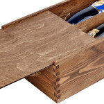 Geschenkschachtel aus Holz für 2 Flaschen in Eiche Dunkel