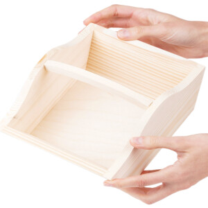 Holzschale mit Griff, 22 × 18 cm