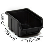 Stapelboxen 1 Liter Industrieboxen Schwarz