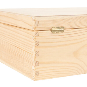 Große Holzkiste, 13 Liter mit Deckel, 40 × 30 × 14 cm