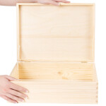 Große Holzkiste, 13 Liter mit Deckel, 40 × 30 × 14 cm