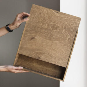 Aufbewahrungskiste Holz 8,7 Liter Holzschachtel Buchkiste...