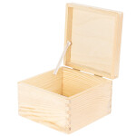 Quadratische Holzkiste mit Deckel, 20 × 20 × 13 cm