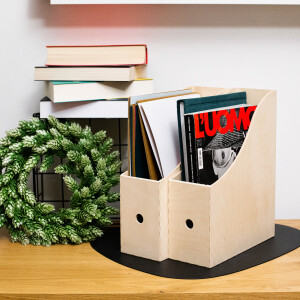 Holz Stehsammler, Zeitschriftenhalter aus Holz 9,5 x 24,5 x 31 cm