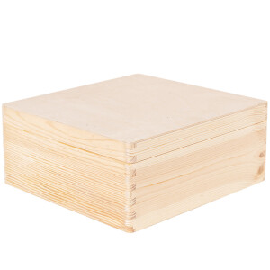 Quadratische große Holzkiste, 9,5 Liter mit Deckel,...