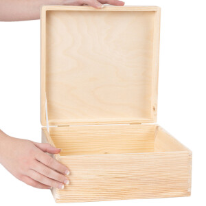 Quadratische große Holzkiste, 9,5 Liter mit Deckel,...