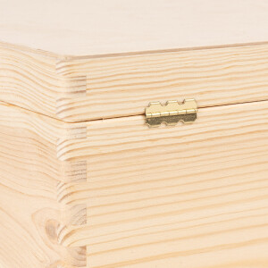 Quadratische große Holzkiste, 9,5 Liter mit Deckel, 30 × 30 × 13 cm