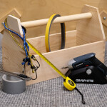 Werkzeugkasten aus Holz, Werkzeugträger mit Griff