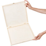 Flache, quadratische Holzkiste 35 × 35 × 3,5 cm Holzbox