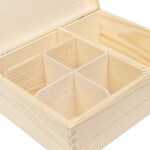 Holzkiste mit Deckel und 6 Fächern, 25,5 × 20,5 × 9 cm