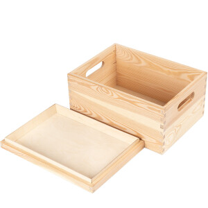 Schrankkiste 35 × 25 × 18 cm aus Holz mit abnehmbarem Deckel