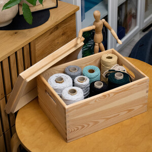 Schrankkiste 35 × 25 × 18 cm aus Holz mit abnehmbarem Deckel