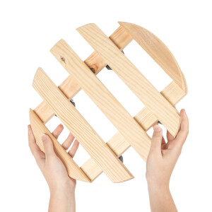 Runder natürlicher Pflanzenroller, Ø 35 cm, aus FSC-Holz