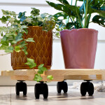 Runder natürlicher Pflanzenroller, Ø 35 cm, aus FSC-Holz