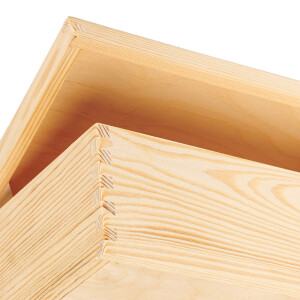 Vollholz-Kiste, Holzkiste mit Deckel, 30 × 20 × 14 cm