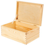 Vollholz-Kiste, Holzkiste mit Deckel, 30 × 20 × 14 cm