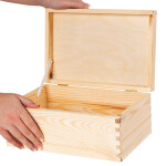 Vollholz-Kiste, Holzkiste mit Deckel, 30 × 20 × 14 cm