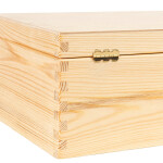 Vollholz-Kiste, Holzkiste mit Deckel, 30 × 20 × 14 cm