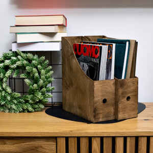 Holz Zeitschriftenhalter Eiche Dunkel