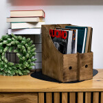 Holz Zeitschriftenhalter Eiche Dunkel