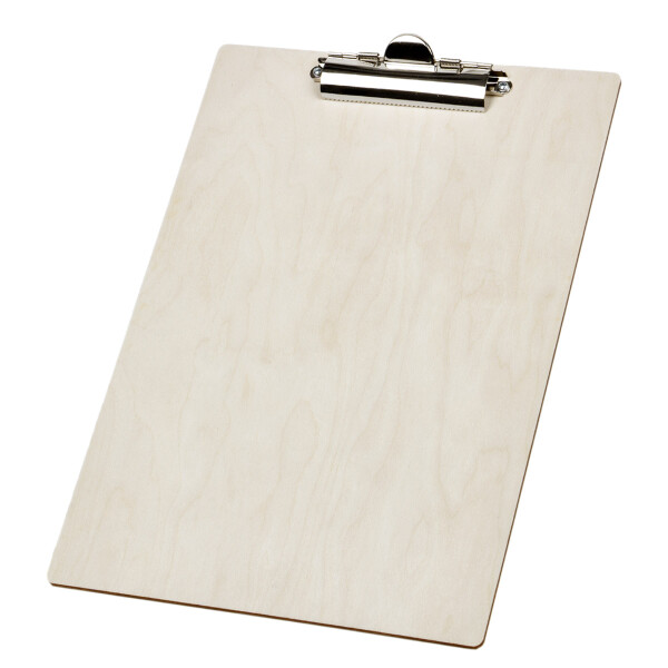 Großes Klemmbrett aus Holz, DIN A4, Clipboard mit Edelstahlklemme