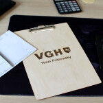 Großes Klemmbrett aus Holz, DIN A4, Clipboard mit Edelstahlklemme