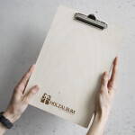 Großes Klemmbrett aus Holz, DIN A4, Clipboard mit Edelstahlklemme