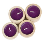 Runde Holz Teelichthalter im 4er-Set als Adventskranz