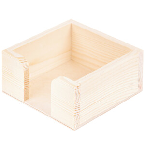 Zettelbox aus Holz, Notizzettelhalter 11 x 11 x 6 cm