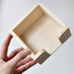 Zettelbox aus Holz, Notizzettelhalter 11 x 11 x 6 cm