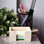 Zettelbox aus Holz, Notizzettelhalter 11 x 11 x 6 cm