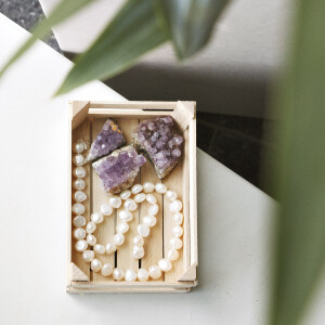 Ministiege aus Holz, 12,5 x 8,5 cm, Miniatur-Obststiege