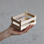 Ministiege aus Holz, 12,5 x 8,5 cm, Miniatur-Obststiege
