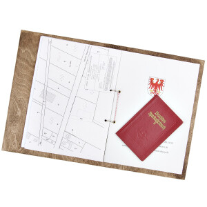 Holzhefter DIN A4, Zeugnismappe in Eiche Dunkel, Mappe, Schnellhefter