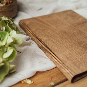 Holzhefter DIN A4, Zeugnismappe in Eiche Dunkel, Mappe, Schnellhefter