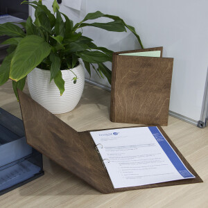 Holzhefter DIN A4, Zeugnismappe in Eiche Dunkel, Mappe, Schnellhefter