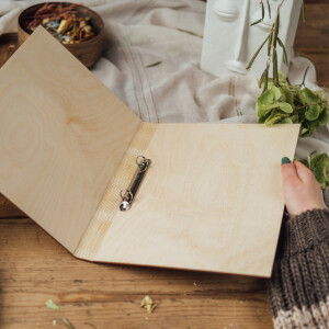 Schnellhefter DIN A4, Ordner aus Holz, Holz-Hefter, Ringordner